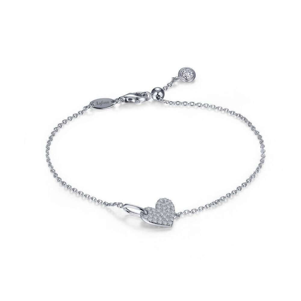 NEW LAFONN women's shimmering heart bracelet in silver
